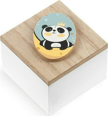 Christening Favor with Box Panda made of Wood 5cm