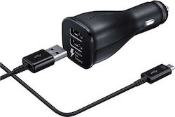Samsung Φορτιστής Αυτοκινήτου με Θύρες 2xUSB-A και Καλώδιο Micro-USB