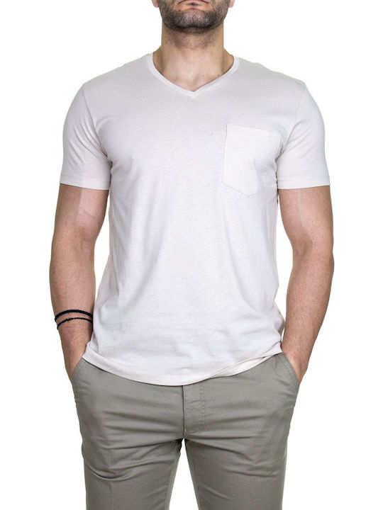 Celio Rebasicv T-shirt Bărbătesc cu Mânecă Scurtă Sand