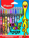 Maped Color' Peps Monster Drawing Markers Thin Set 12 Colors