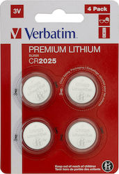 Verbatim Premium Lithium Μπαταρίες CR2025 3V 4τμχ