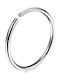 Amalfi Accessories Hoop 1cm Σκουλαρίκι Κρικάκι Μύτης από Ασήμι Ασημί