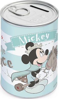 Christening Favor with Piggy Bank Κονσέρβα Mickey Prince made of Metal