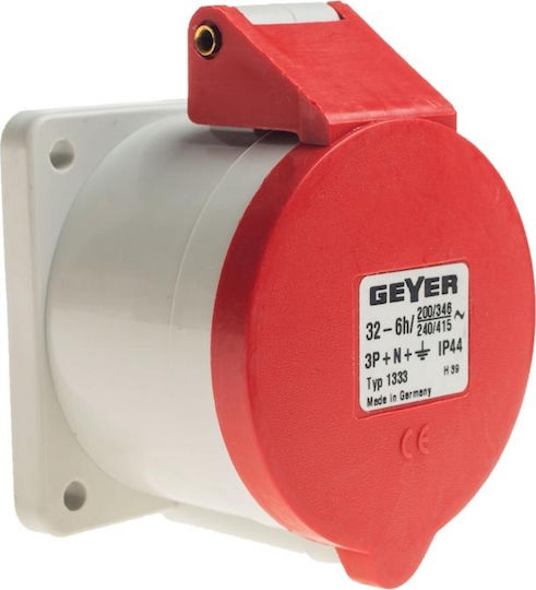 Geyer Female Industrial Socket Ρευματοδότης Πίνακα 5x32A 1333