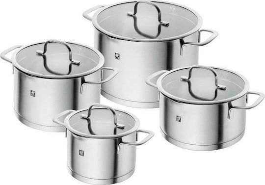 Zwilling J.A. Henckels True Flow Комплект Саксии От Неръждаема Стомана Сребристи 8 Съда