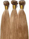 Bioshev Professional Haarteile mit Clip mit Echthaar in Licht Blond Farbe 50cm 8.0