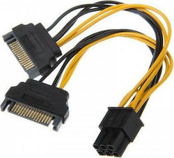 Akasa 15-Pin Sata - 6-Pin PCIe Cable 0.15m Multicolour (AK-CBPW13-15)