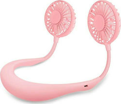 Hurtel Neck Fan USB Rechargeable 1800mAh Pink
