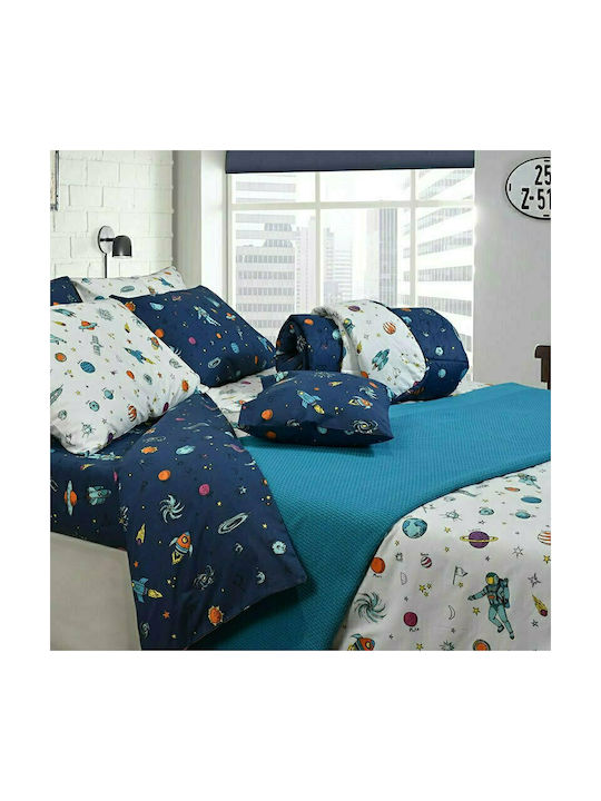 Homeline Set Kids Quilt Semi Double with Pillowcase Blue 165x235cm