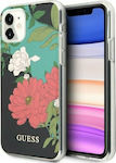 Guess Flower Collection Silicone Back Cover Black (iPhone 11)