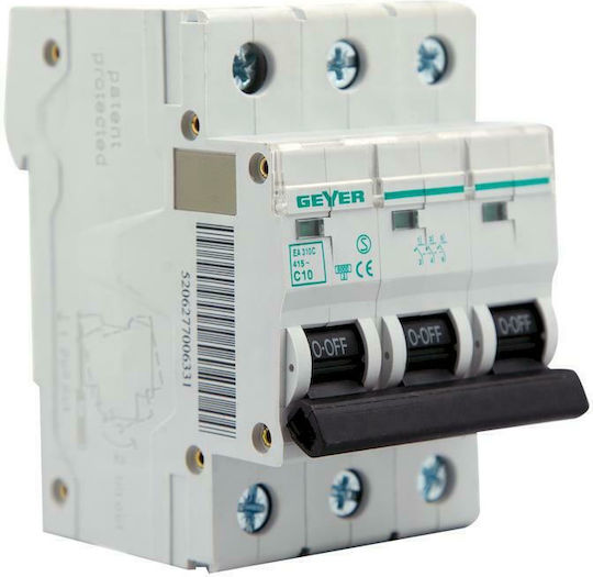 Geyer Αυτόματη Ασφάλεια 10A Τριπολική AC EA310C