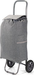 Fabric Shopping Trolley Foldable Gray 31x20x56cm