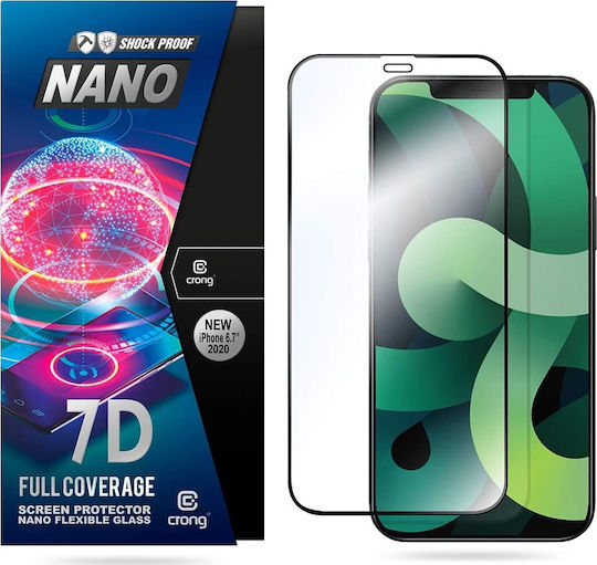 Crong 7D Nano Flexible Full Face Tempered Glass (iPhone 12 Pro Max) CRG-7DNANO-IP67