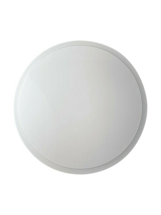 Fan Europe Ego-PL60-INT Κλασική Πλαστική Πλαφονιέρα Οροφής με Ενσωματωμένο LED σε Λευκό χρώμα 58.5cm