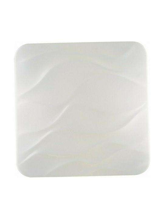 Fan Europe Wave-PL53-INT Μοντέρνα Πλαστική Πλαφονιέρα Οροφής με Ενσωματωμένο LED σε Λευκό χρώμα 53cm