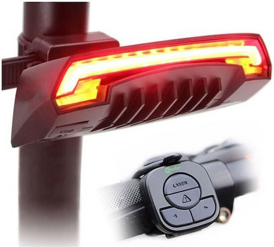 XLC 6134 Rechargeable Rear Bicycle Light Wireless Laser with USB and Flash with Remote Control