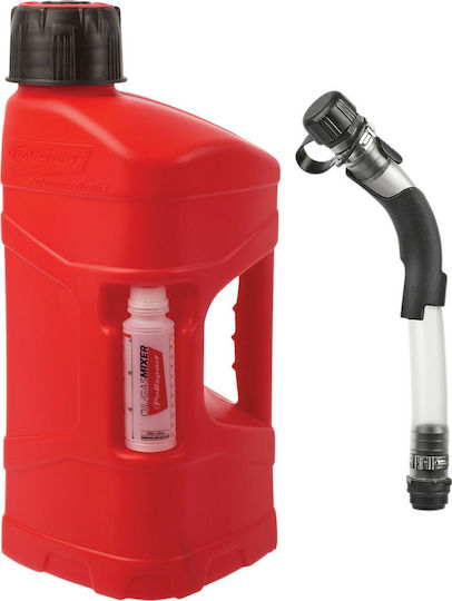 Polisport Utility Can Pro Octane Fuel Can Double Plastic With Extension Tube 10lt Red