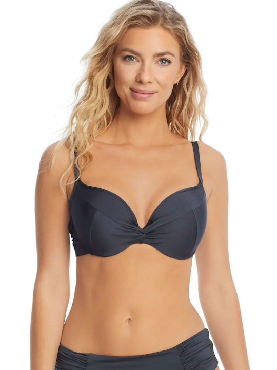 Panache dark grey swimsuit top with underwire and light lining. (Ref: SW0835)