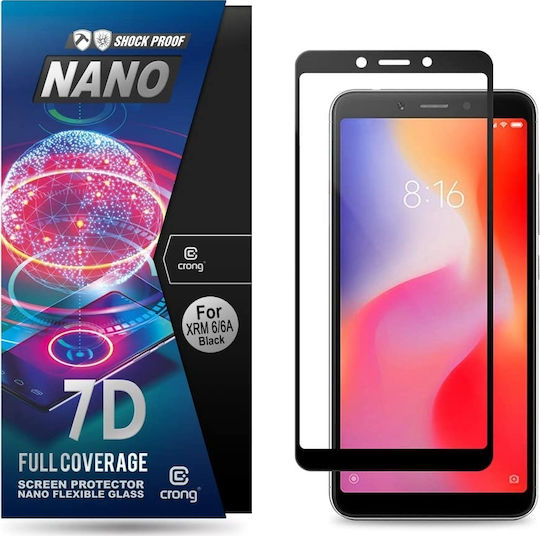Crong 7D Nano Flexi Full Face Tempered Glass (Redmi 6/6a)