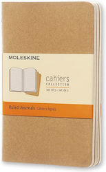 Moleskine Ruled Cahier P Set 3 Notebooks Ruled Beige