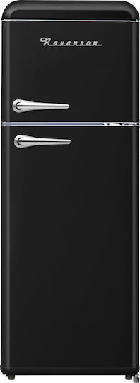Ravanson Kühlschrank mit Doppeltür 208Es H147xB54.5xT58.5cm. Schwarz LKK-210RB