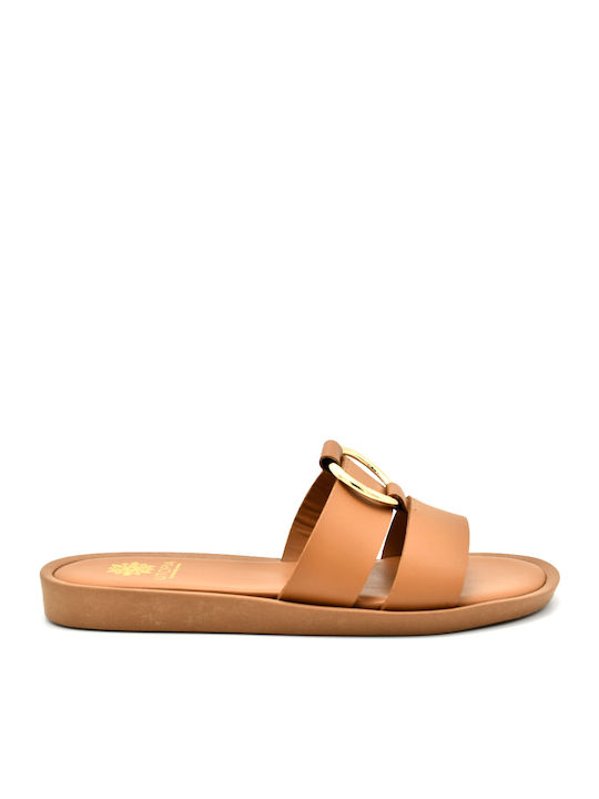 Utopia Sandals Δερμάτινα Γυναικεία Σανδάλια Ταμπά