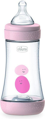 Chicco Plastikflasche Perfect 5 Gegen Koliken mit Silikonsauger für 2+ Monate Pink 240ml 1Stück