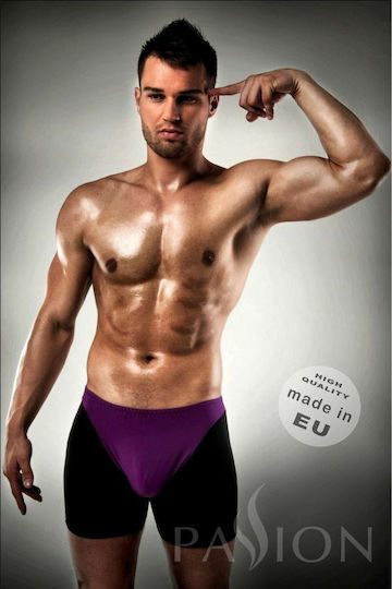 Passion 009 Open Back Briefs Purple / Black