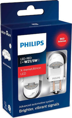 Philips Lămpi Autoturismului X-tremeUltinon LED Gen2 W21/5W LED Roșu 12-24V 2buc