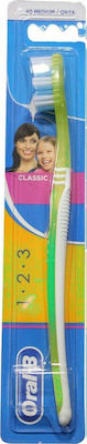 Oral-B 1 2 3 Classic Manual Toothbrush Medium Green 1pcs