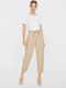 Damen Hoch tailliert Stoff Capri Hose mit Gummizug in Weitem Schnitt Nomad