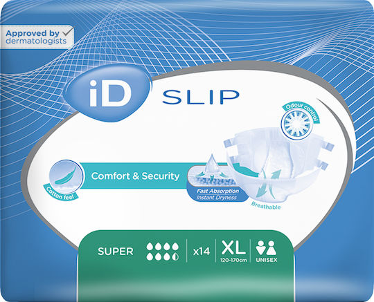 iD Slip Comfort & Security Super Incontinence Diapers Large 14pcs