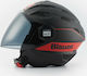 Blauer H.T. Brat H86 Schwarz Matt/Rot Motorradhelm Jet ECE 22.05