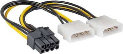 Akyga 8-Pin PCIe - 4-Pin Molex Cable 0.15m Multicolour (AK-CA-29)