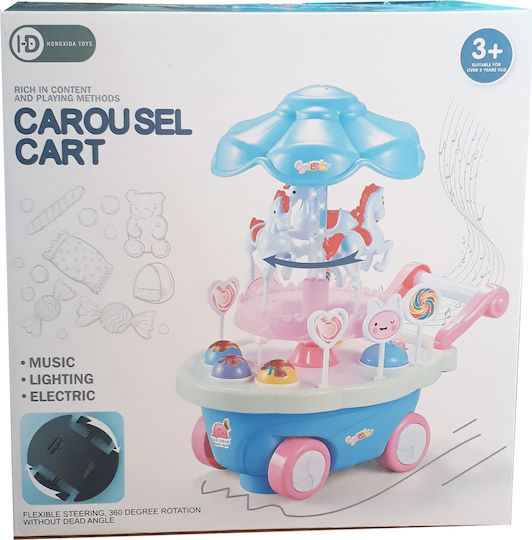 Zita Toys Push Along Carousel with Music and Light for 36++ Months (Various Designs/Assortments of Designs) 1pc