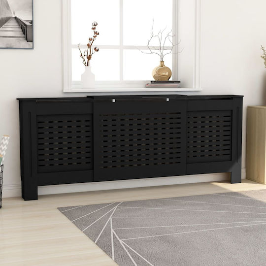 vidaXL MDF Black Expandable Radiator Cover 205x20.5x82cm