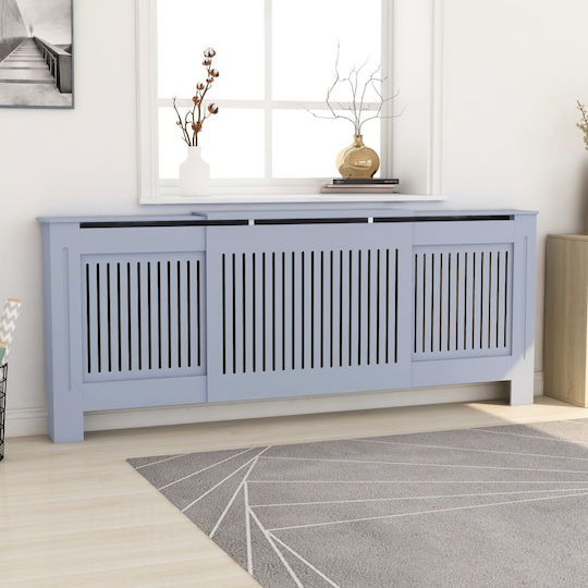 vidaXL Калориферен Капак от MDF Сив Разтегаем 205x20.5x82см