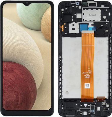 Samsung Οθόνη LCD & Digitizer mit Touchscreen und Rahmen für Galaxy A12 (Schwarz)