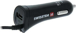 Swissten Зарядно за кола с Портове 1xUSB-A 1xType-C и Кабел Type-C