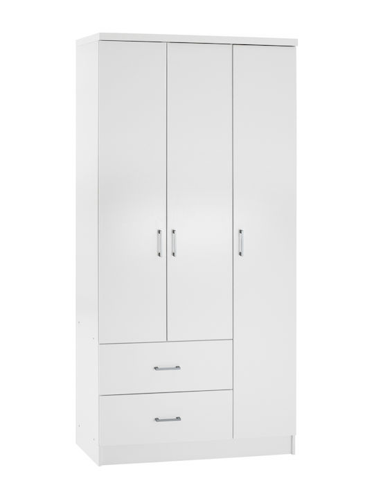 Dreifachtür Kleiderschrank Weiß 89x42.5x181cm