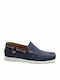 Damiani Men's Leather Boat Shoes Blue