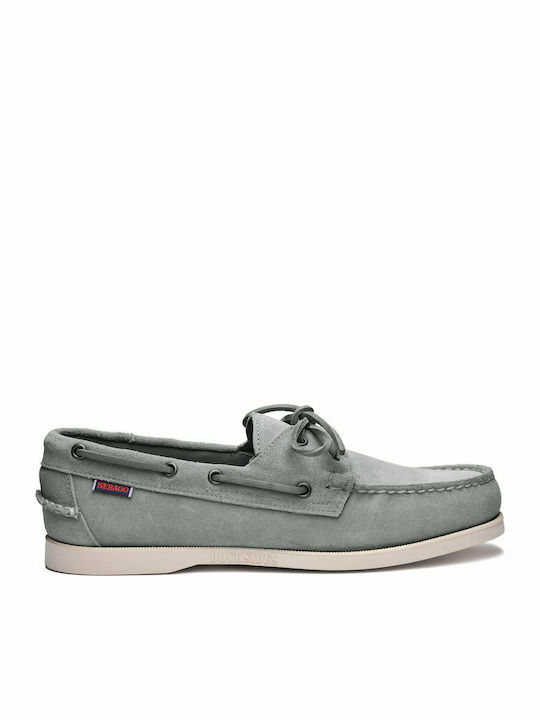 Sebago Suede Ανδρικά Boat Shoes σε Γκρι Χρώμα