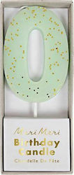 Meri Meri Birthday Candle Number "0" in Green Color 158473