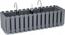 Prosperplast Planter Boardee Fence W Planter Box Plastic Gray
