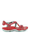 Merrell Sandspur Leder Damen Flache Sandalen in Rot Farbe