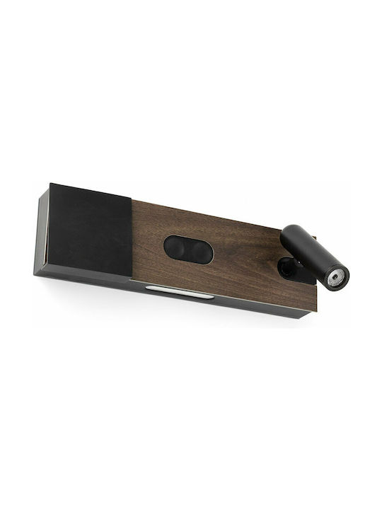 Faro Barcelona Magos Modern Leuchte Wand mit Integrierter LED und Warmweißes Licht Braun 30x8cm