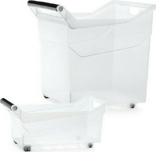 Prosperplast Plastic Cutie de Depozitare cu Roți Transparent 38x17.7x18cm 1buc