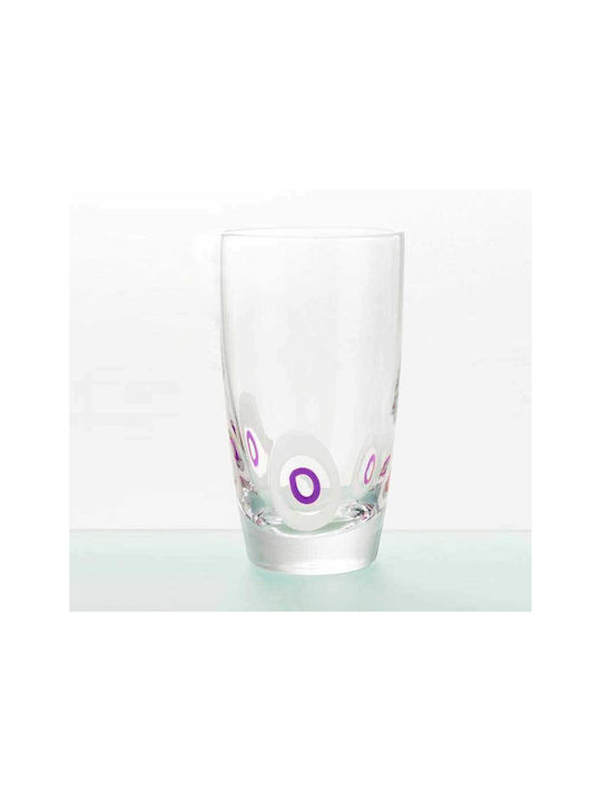 Cryspo Trio Poua Glass Set Water made of Glass Amethyst 455ml 6pcs