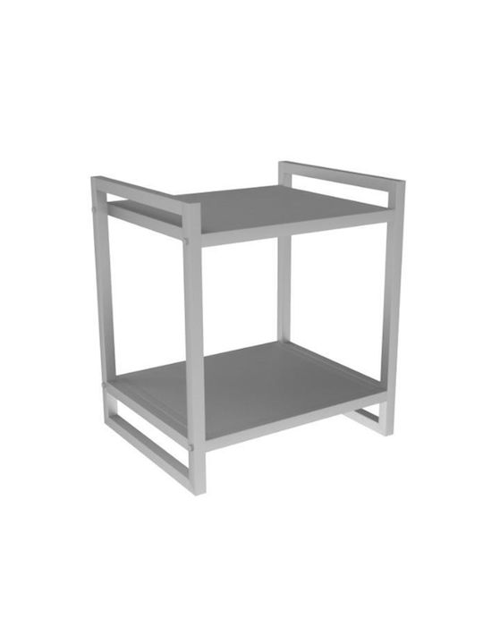 Nachttisch Metall Silver 40x35x50cm