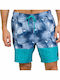 Almond Beachshort Men's Swimwear Bermuda Blue with Patterns